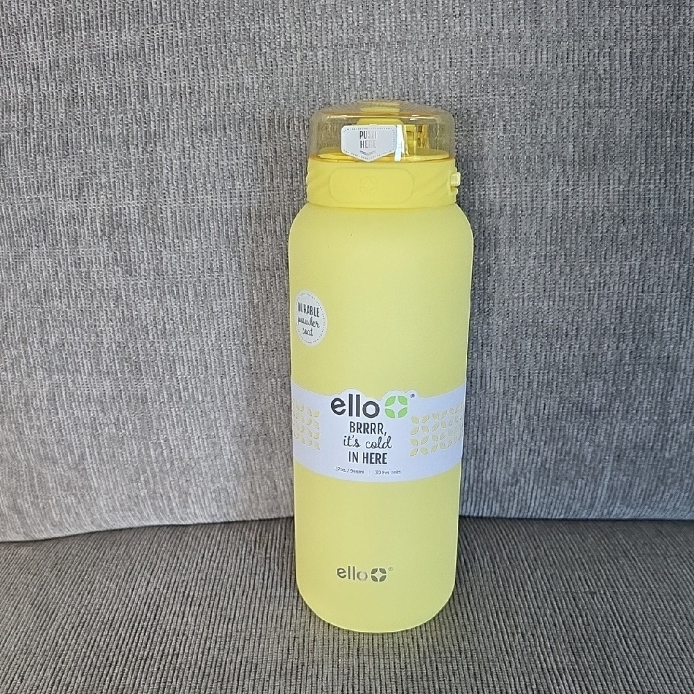 Ello‎ Yellow Water Bottle, 32oz., New